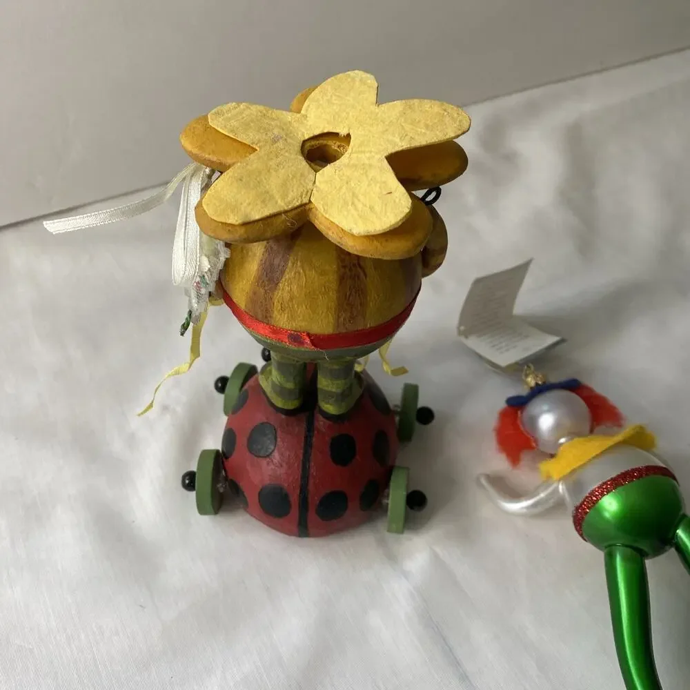 Damamged De carlini Clown & DEMDACO Love Bug-SEE PICS